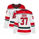 Women New Jersey Devils #37 Pavel Zacha Authentic White Alternate Hockey Jersey