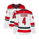 Women New Jersey Devils #4 Scott Stevens Authentic White Alternate Hockey Jersey