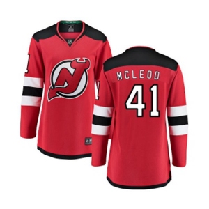 Women New Jersey Devils #41 Michael McLeod Fanatics Branded Red Home Breakaway Hockey Jersey