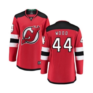 Women New Jersey Devils #44 Miles Wood Fanatics Branded Red Home Breakaway Hockey Jersey