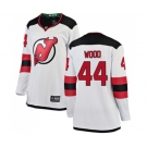 Women New Jersey Devils #44 Miles Wood Fanatics Branded White Away Breakaway Hockey Jersey