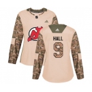 Women New Jersey Devils #9 Taylor Hall Authentic Camo Veterans Day Practice Hockey Jersey