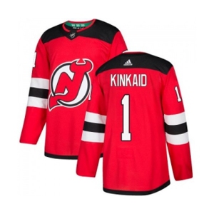 Youth New Jersey Devils #1 Keith Kinkaid Authentic Red Home Hockey Jersey
