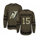 Youth New Jersey Devils #15 Jamie Langenbrunner Authentic Green Salute to Service Hockey Jersey