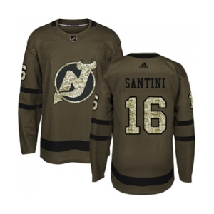 Youth New Jersey Devils #16 Steve Santini Authentic Green Salute to Service Hockey Jersey