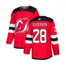 Youth New Jersey Devils #28 Damon Severson Authentic Red Home Hockey Jersey