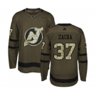 Youth New Jersey Devils #37 Pavel Zacha Authentic Green Salute to Service Hockey Jersey