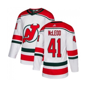 Youth New Jersey Devils #41 Michael McLeod Authentic White Alternate Hockey Jersey