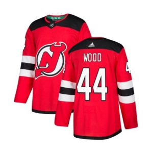 Youth New Jersey Devils #44 Miles Wood Authentic Red Home Hockey Jersey