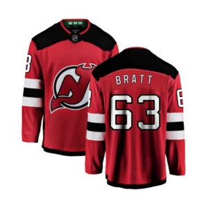 Youth New Jersey Devils #63 Jesper Bratt Fanatics Branded Red Home Breakaway Hockey Jersey