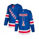 Adidas New York Rangers #1 Eddie Giacomin Authentic Royal Blue USA Flag Fashion NHL Jersey