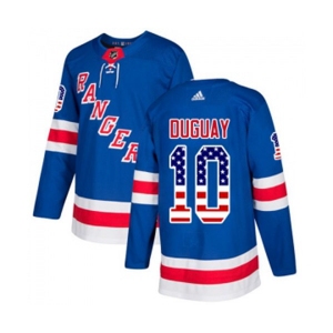 Adidas New York Rangers #10 Ron Duguay Authentic Royal Blue USA Flag Fashion NHL Jersey