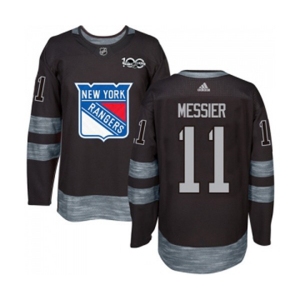 Adidas New York Rangers #11 Mark Messier Authentic Black 1917-2017 100th Anniversary NHL Jersey