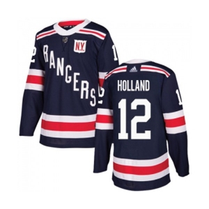 Adidas New York Rangers #12 Peter Holland Authentic Navy Blue 2018 Winter Classic NHL Jersey