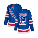 Adidas New York Rangers #12 Peter Holland Authentic Royal Blue USA Flag Fashion NHL Jersey