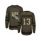 Adidas New York Rangers #13 Sergei Nemchinov Green Salute to Service Stitched NHL Jersey