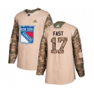 Adidas New York Rangers #17 Jesper Fast Authentic Camo Veterans Day Practice NHL Jersey