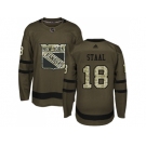 Adidas New York Rangers #18 Marc Staal Green Salute to Service Stitched NHL Jersey