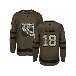 Adidas New York Rangers #18 Marc Staal Green Salute to Service Stitched NHL Jersey