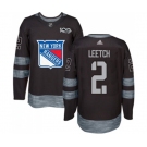 Adidas New York Rangers #2 Brian Leetch Premier Black 1917-2017 100th Anniversary NHL Jersey