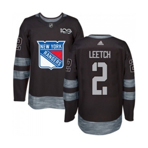 Adidas New York Rangers #2 Brian Leetch Premier Black 1917-2017 100th Anniversary NHL Jersey