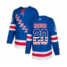 Adidas New York Rangers #20 Chris Kreider Authentic Royal Blue USA Flag Fashion NHL Jersey