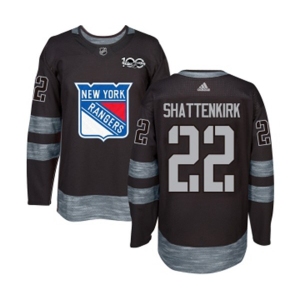 Adidas New York Rangers #22 Kevin Shattenkirk Authentic Black 1917-2017 100th Anniversary NHL Jersey