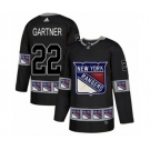 Adidas New York Rangers #22 Mike Gartner Authentic Black Team Logo Fashion NHL Jersey