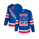 Adidas New York Rangers #22 Mike Gartner Authentic Royal Blue USA Flag Fashion NHL Jersey