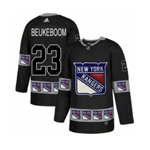 Adidas New York Rangers #23 Jeff Beukeboom Authentic Black Team Logo Fashion NHL Jersey