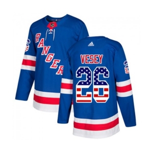 Adidas New York Rangers #26 Jimmy Vesey Authentic Royal Blue USA Flag Fashion NHL Jersey