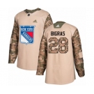 Adidas New York Rangers #28 Chris Bigras Authentic Camo Veterans Day Practice NHL Jersey