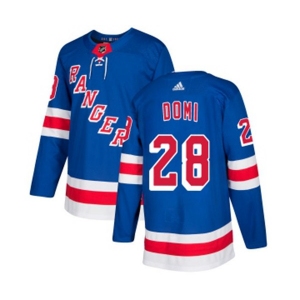 Adidas New York Rangers #28 Tie Domi Premier Royal Blue Home NHL Jersey
