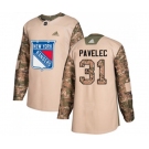 Adidas New York Rangers #31 Ondrej Pavelec Authentic Camo Veterans Day Practice NHL Jersey