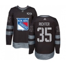 Adidas New York Rangers #35 Mike Richter Authentic Black 1917-2017 100th Anniversary NHL Jersey