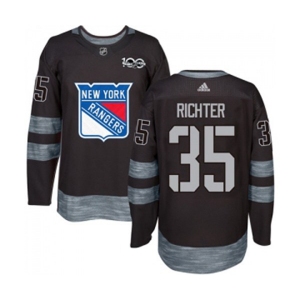 Adidas New York Rangers #35 Mike Richter Authentic Black 1917-2017 100th Anniversary NHL Jersey