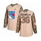 Adidas New York Rangers #36 Mats Zuccarello Authentic Camo Veterans Day Practice NHL Jersey