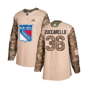 Adidas New York Rangers #36 Mats Zuccarello Authentic Camo Veterans Day Practice NHL Jersey