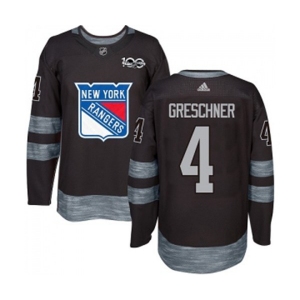 Adidas New York Rangers #4 Ron Greschner Premier Black 1917-2017 100th Anniversary NHL Jersey
