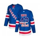 Adidas New York Rangers #42 Brendan Smith Authentic Royal Blue USA Flag Fashion NHL Jersey