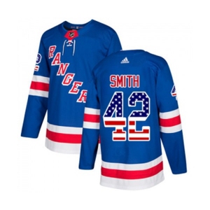 Adidas New York Rangers #42 Brendan Smith Authentic Royal Blue USA Flag Fashion NHL Jersey