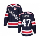 Adidas New York Rangers #47 Steven Kampfer Authentic Navy Blue 2018 Winter Classic NHL Jersey