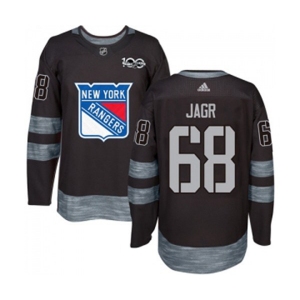 Adidas New York Rangers #68 Jaromir Jagr Authentic Black 1917-2017 100th Anniversary NHL Jersey