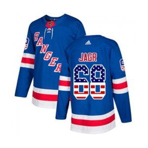 Adidas New York Rangers #68 Jaromir Jagr Authentic Royal Blue USA Flag Fashion NHL Jersey