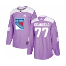 Adidas New York Rangers #77 Anthony DeAngelo Authentic Purple Fights Cancer Practice NHL Jersey