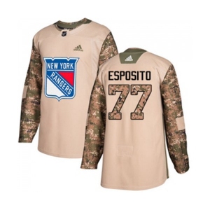 Adidas New York Rangers #77 Phil Esposito Authentic Camo Veterans Day Practice NHL Jersey