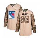 Adidas New York Rangers #82 Joey Keane Authentic Camo Veterans Day Practice NHL Jersey