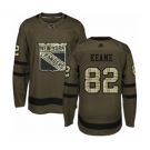 Adidas New York Rangers #82 Joey Keane Authentic Green Salute to Service NHL Jersey