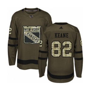 Adidas New York Rangers #82 Joey Keane Authentic Green Salute to Service NHL Jersey