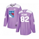 Adidas New York Rangers #82 Joey Keane Authentic Purple Fights Cancer Practice NHL Jersey